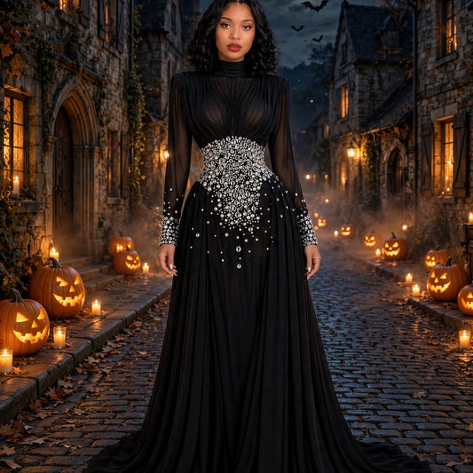 The Noir Crystal See-Through Gown