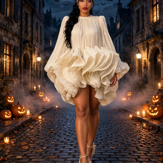 The Cloud Ruffle Mini Dress