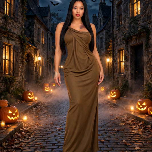 The Aurelia One-Shoulder Draped Gown