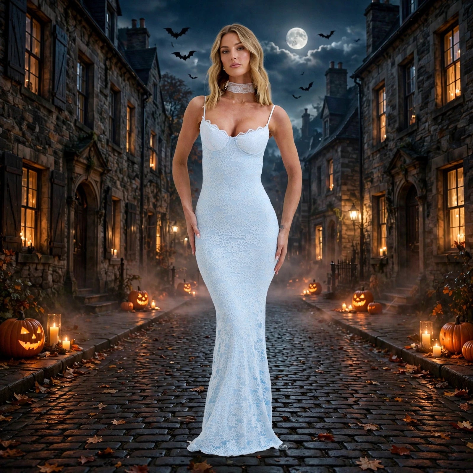 Backless Lace Sheath Dress