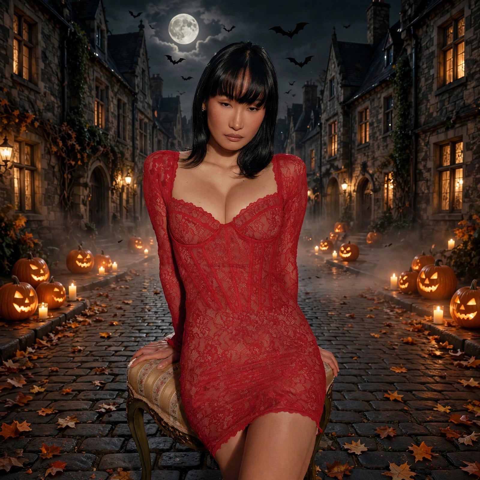 Backless Lace Long Sleeve Dress