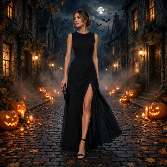 Black Slit Maxi Dress