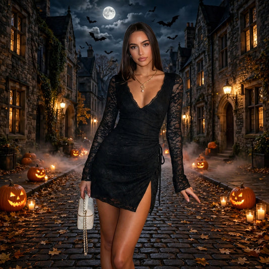 Lace Slit Cutout Dress