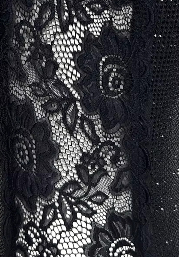Side Lace Embellished Maxi Dress Black