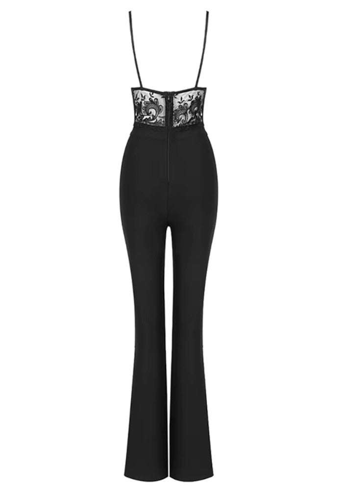 Lace Bustier Jumpsuit Black